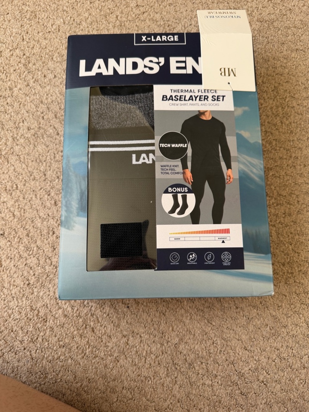 Lands' End Men's Thermal Fleece Baselayer Set - black

One X-Large 
One Large